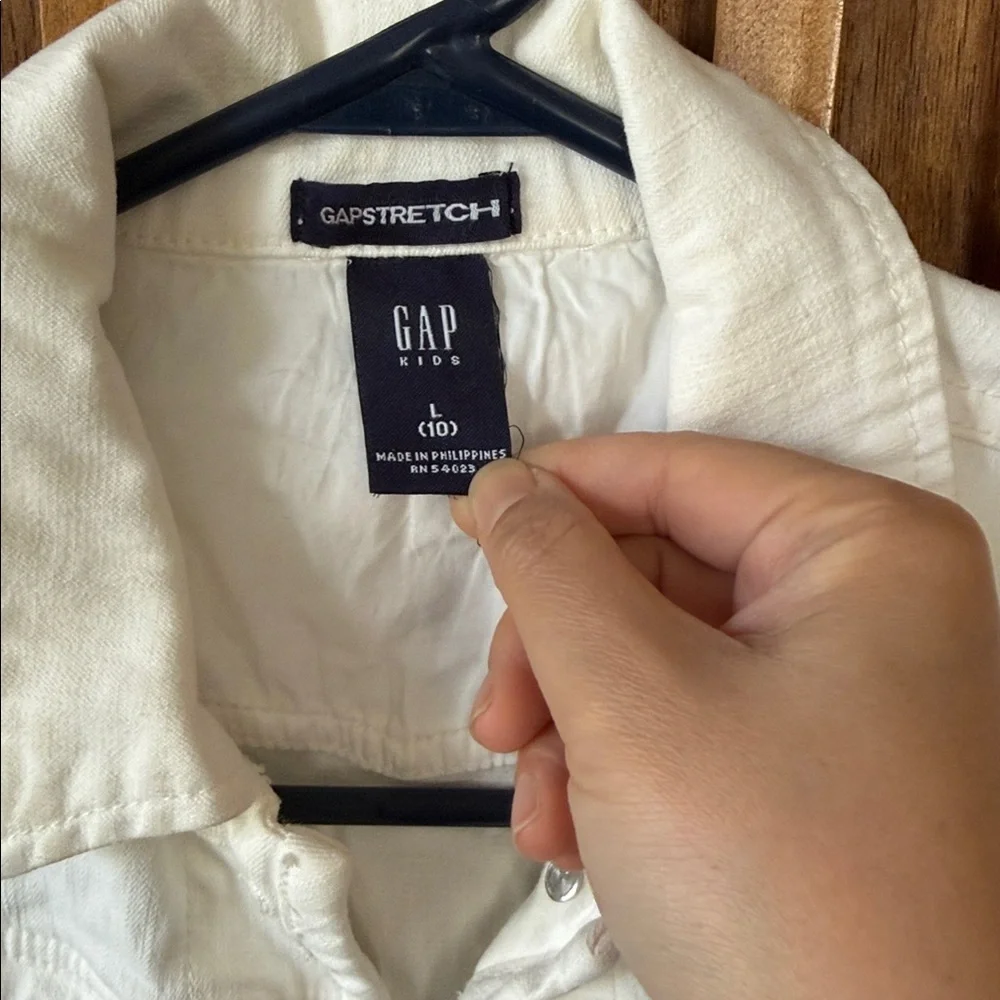 Gap Kids White Jean Cotton Jacket. Size L/ 10